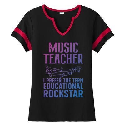 Funny Music Teacher Art Educational Rockstars Cute Gift Ladies Halftime Notch Neck Tee