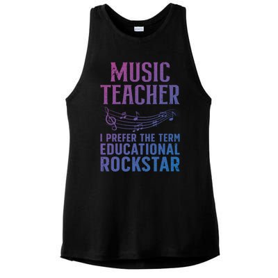 Funny Music Teacher Art Educational Rockstars Cute Gift Ladies PosiCharge Tri-Blend Wicking Tank