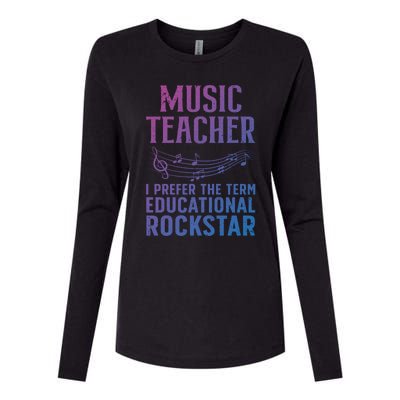 Funny Music Teacher Art Educational Rockstars Cute Gift Womens Cotton Relaxed Long Sleeve T-Shirt