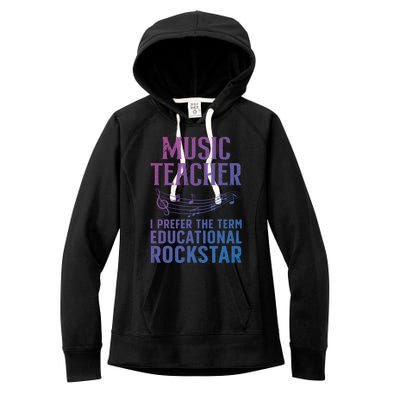 Funny Music Teacher Art Educational Rockstars Cute Gift Women's Fleece Hoodie