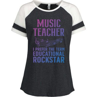 Funny Music Teacher Art Educational Rockstars Cute Gift Enza Ladies Jersey Colorblock Tee