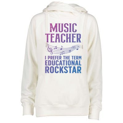 Funny Music Teacher Art Educational Rockstars Cute Gift Womens Funnel Neck Pullover Hood