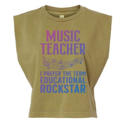 Funny Music Teacher Art Educational Rockstars Cute Gift Garment-Dyed Women's Muscle Tee