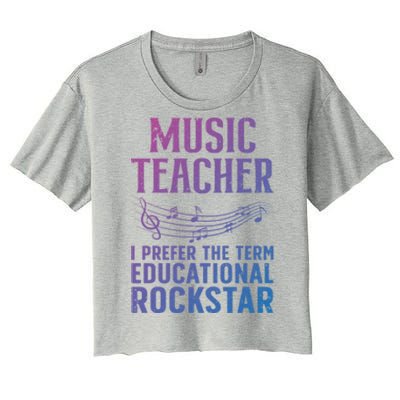 Funny Music Teacher Art Educational Rockstars Cute Gift Women's Crop Top Tee