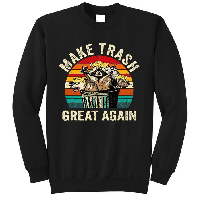 Funny Make Trash Great Again Trump Garbage Racoon Tall Sweatshirt