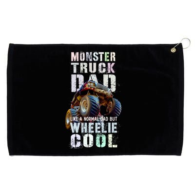 Funny Monster Truck Dad Like Normal Papa But Wheelie Cool Gift Grommeted Golf Towel