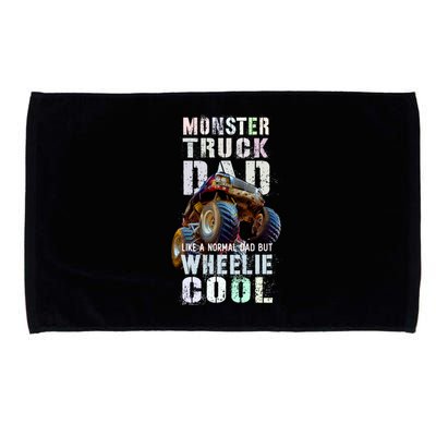 Funny Monster Truck Dad Like Normal Papa But Wheelie Cool Gift Microfiber Hand Towel