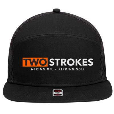 Funny Motocross Two Strokes Mixing Oil Ripping Soil 7 Panel Mesh Trucker Snapback Hat