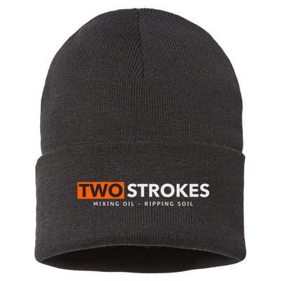 Funny Motocross Two Strokes Mixing Oil Ripping Soil Sustainable Knit Beanie