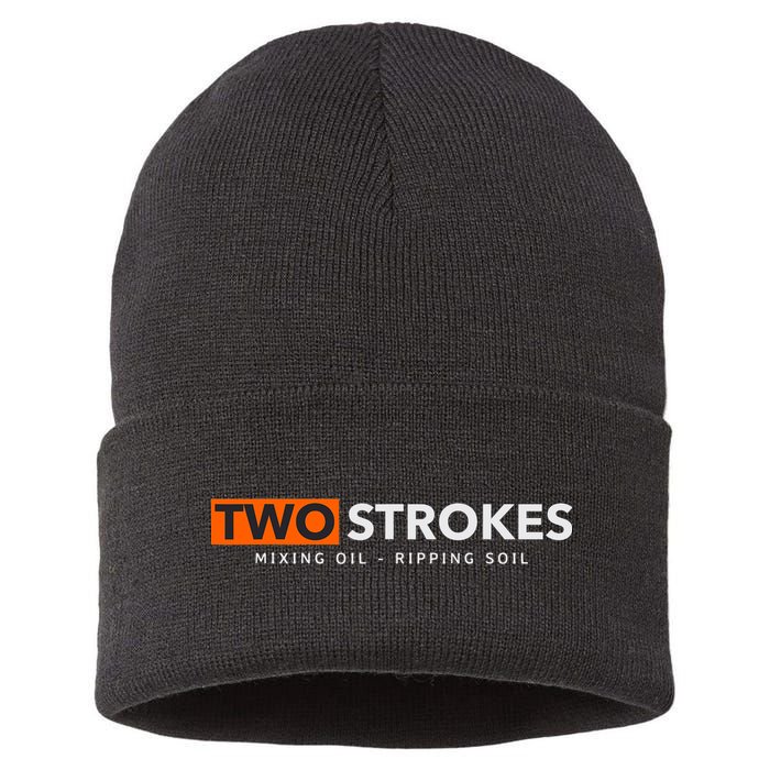 Funny Motocross Two Strokes Mixing Oil Ripping Soil Sustainable Knit Beanie