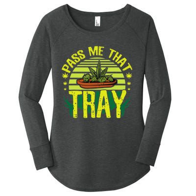 Funny Marijuana Tray Blunt Joint Leaf Weed Women's Perfect Tri Tunic Long Sleeve Shirt