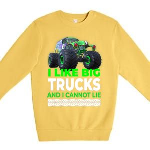 Funny Monster Truck I Like Big Trucks For Adults Premium Crewneck Sweatshirt