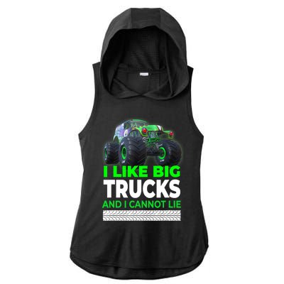 Funny Monster Truck I Like Big Trucks For Adults Ladies PosiCharge Tri-Blend Wicking Draft Hoodie Tank