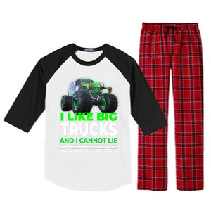 Funny Monster Truck I Like Big Trucks For Adults Raglan Sleeve Pajama Set