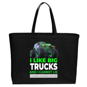 Funny Monster Truck I Like Big Trucks For Adults Cotton Canvas Jumbo Tote