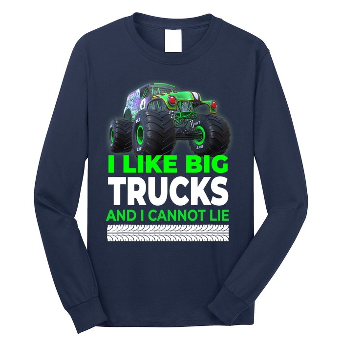 Funny Monster Truck I Like Big Trucks For Adults Long Sleeve Shirt