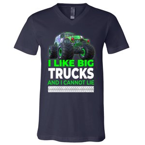 Funny Monster Truck I Like Big Trucks For Adults V-Neck T-Shirt