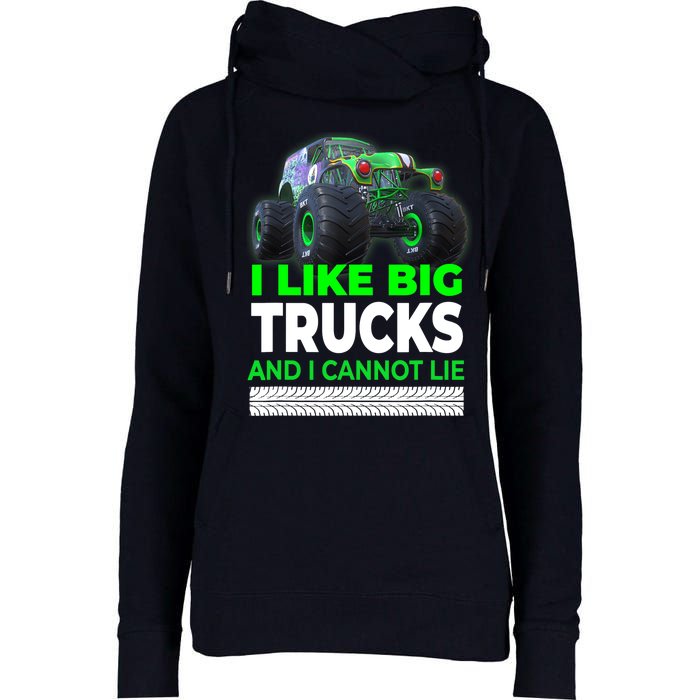 Funny Monster Truck I Like Big Trucks For Adults Womens Funnel Neck Pullover Hood