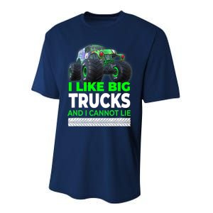 Funny Monster Truck I Like Big Trucks For Adults Performance Sprint T-Shirt