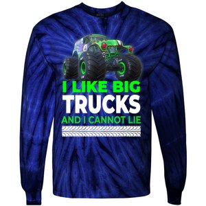 Funny Monster Truck I Like Big Trucks For Adults Tie-Dye Long Sleeve Shirt