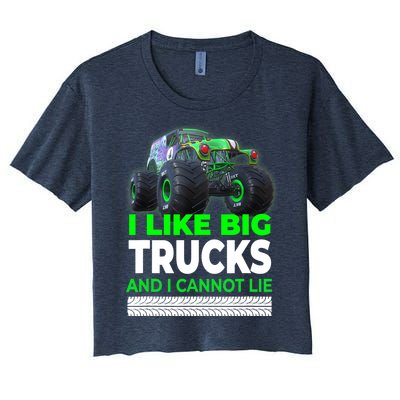 Funny Monster Truck I Like Big Trucks For Adults Women's Crop Top Tee