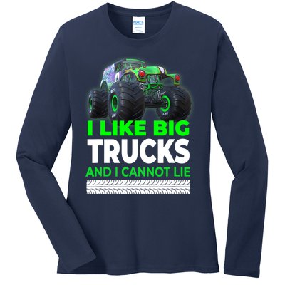 Funny Monster Truck I Like Big Trucks For Adults Ladies Long Sleeve Shirt