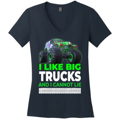 Funny Monster Truck I Like Big Trucks For Adults Women's V-Neck T-Shirt