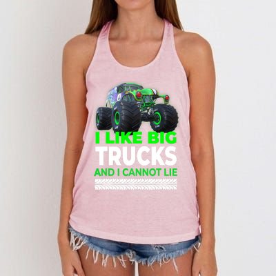 Funny Monster Truck I Like Big Trucks For Adults Women's Knotted Racerback Tank