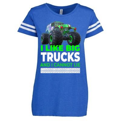 Funny Monster Truck I Like Big Trucks For Adults Enza Ladies Jersey Football T-Shirt