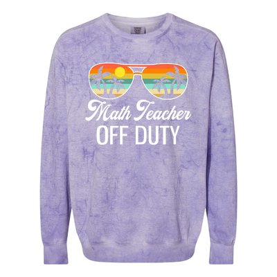 Funny Math Teacher Off Duty Sunglasses Beach Sunset Colorblast Crewneck Sweatshirt