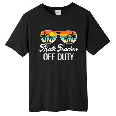 Funny Math Teacher Off Duty Sunglasses Beach Sunset Tall Fusion ChromaSoft Performance T-Shirt