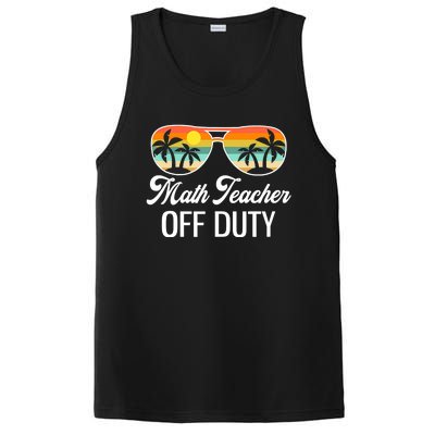 Funny Math Teacher Off Duty Sunglasses Beach Sunset PosiCharge Competitor Tank