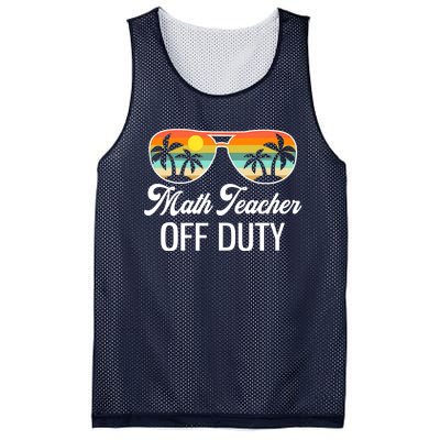 Funny Math Teacher Off Duty Sunglasses Beach Sunset Mesh Reversible Basketball Jersey Tank