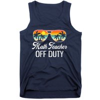 Funny Math Teacher Off Duty Sunglasses Beach Sunset Tank Top