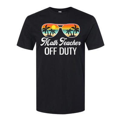 Funny Math Teacher Off Duty Sunglasses Beach Sunset Softstyle CVC T-Shirt