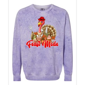 Feast Mode Turkey Thanksgiving Holiday Colorblast Crewneck Sweatshirt