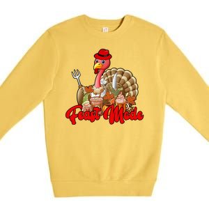 Feast Mode Turkey Thanksgiving Holiday Premium Crewneck Sweatshirt