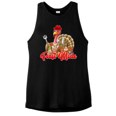 Feast Mode Turkey Thanksgiving Holiday Ladies PosiCharge Tri-Blend Wicking Tank