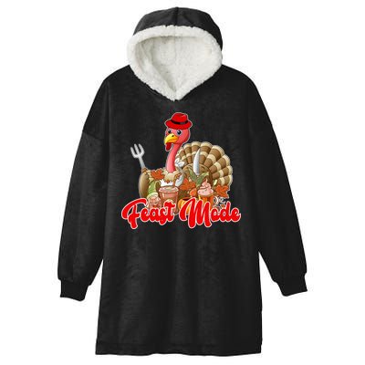 Feast Mode Turkey Thanksgiving Holiday Hooded Wearable Blanket