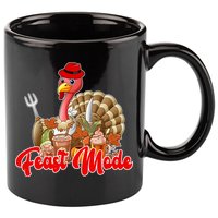 Feast Mode Turkey Thanksgiving Holiday 11oz C Handle Ceramic Mug