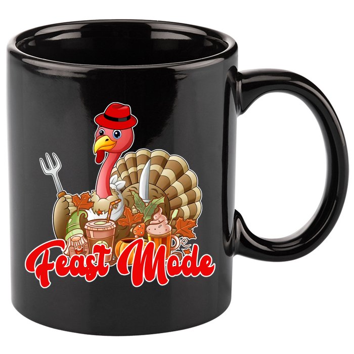 Feast Mode Turkey Thanksgiving Holiday 11oz C Handle Ceramic Mug