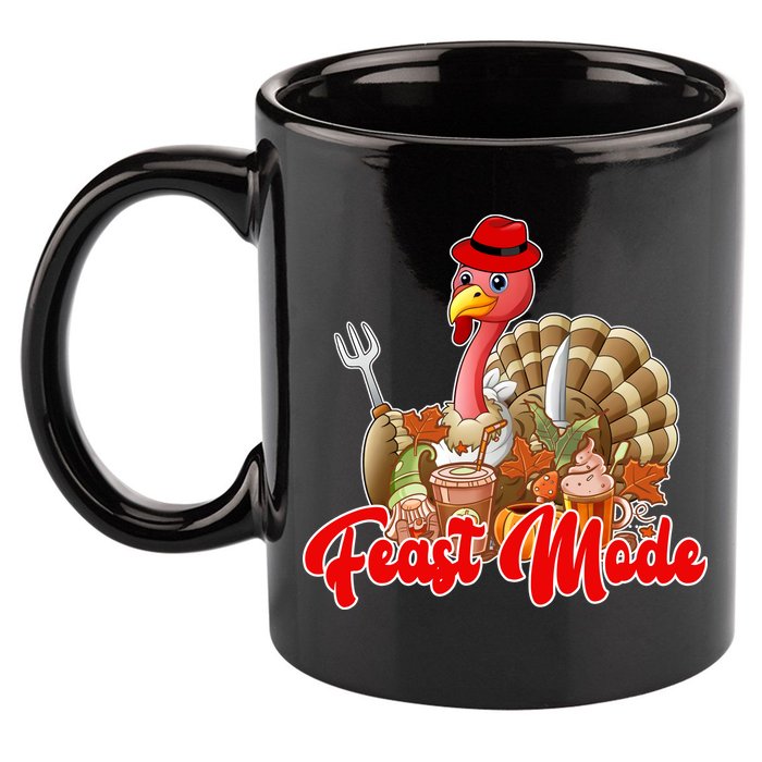 Feast Mode Turkey Thanksgiving Holiday 11oz C Handle Ceramic Mug