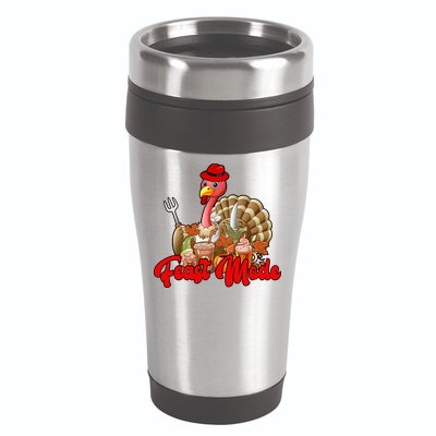 Feast Mode Turkey Thanksgiving Holiday 16oz Travel Tumbler