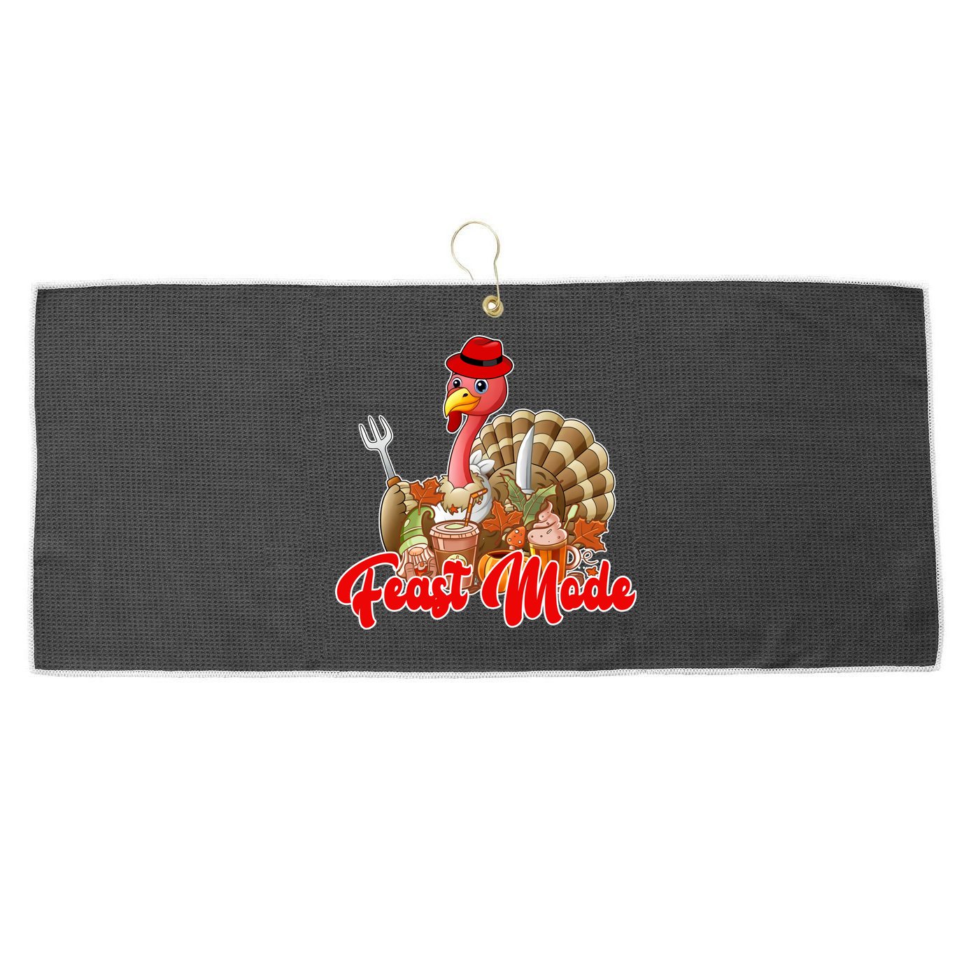 Feast Mode Turkey Thanksgiving Holiday Large Microfiber Waffle Golf Towel