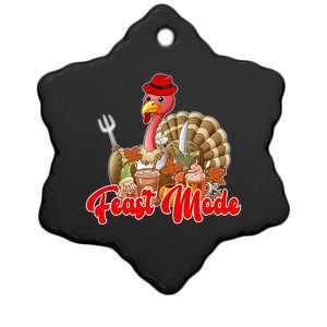 Feast Mode Turkey Thanksgiving Holiday Ceramic Star Ornament