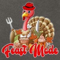 Feast Mode Turkey Thanksgiving Holiday Cotton Canvas Backpack