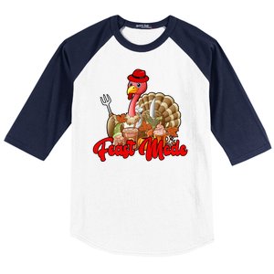 Feast Mode Turkey Thanksgiving Holiday Baseball Sleeve Shirt