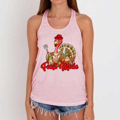 Feast Mode Turkey Thanksgiving Holiday Women's Knotted Racerback Tank