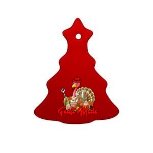 Feast Mode Turkey Thanksgiving Holiday Ceramic Tree Ornament