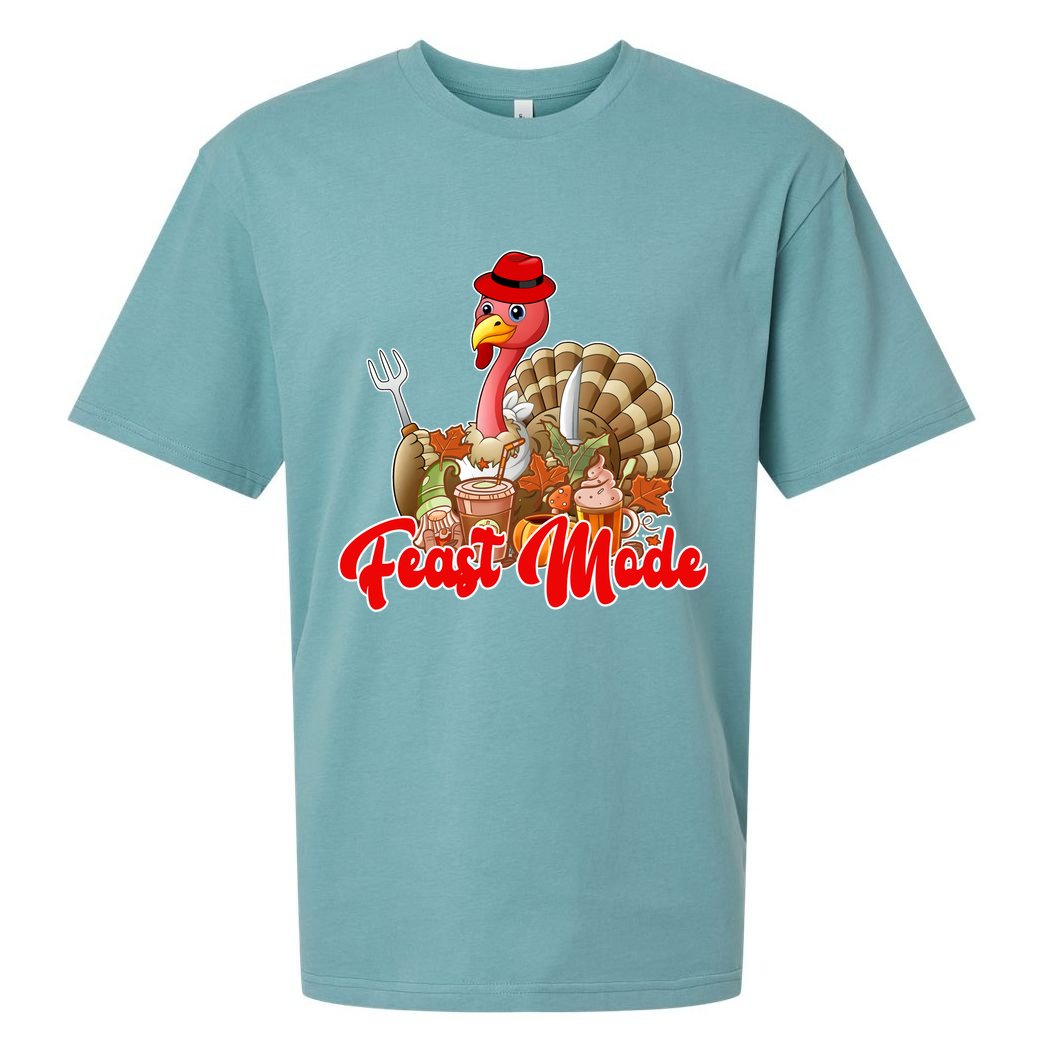 Feast Mode Turkey Thanksgiving Holiday Sueded Cloud Jersey T-Shirt
